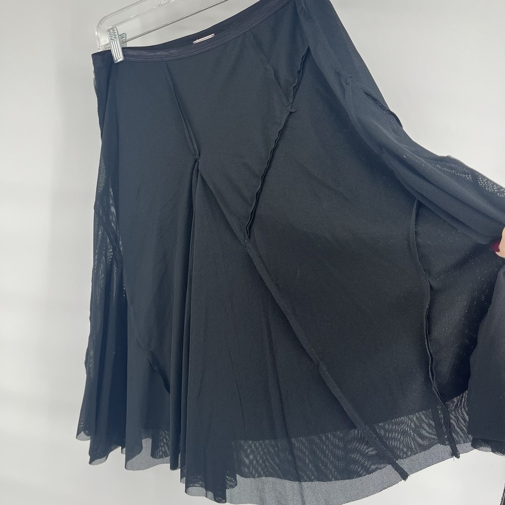 Xhilaration Size Large Black Mesh Midi Skirt Dark Fairy Whimsigoth Witchy Y2K